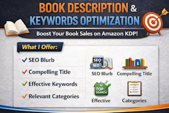 write optimize SEO book description amazon ebook keywords research