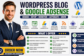 setup wordpress google adsense amp ai rss wordpress blog website monetization