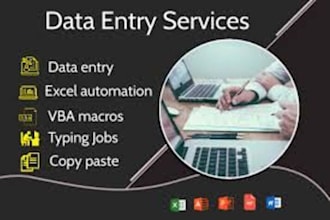 do data entry, copy paste, excle and typing work