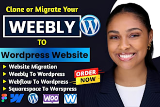 convert clone or transfer wix, weebly, webflow, squarespace to wordpress website