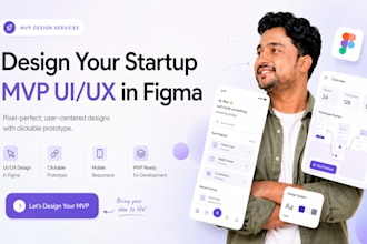 design startup mvp UI UX in figma with clickable prototype