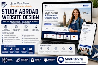study abroad website, education consultancy website, student placement website