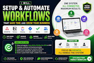 setup automate optimize asana notion clickup jira wrike CRM workflows