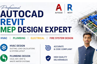 do mep, hvac, plumbing, drainage and fire design in revit and autocad