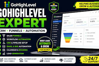 setup gohighlevel CRM automation sales funnel and workflows