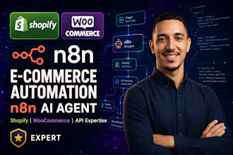 build n8n automation ai agent chatbot for shopify and woocommerce