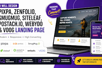 design pixpa zenfolio smugmug siteleaf postach io webydo voog landing page