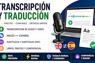 transcribe audio to text translate english to spanish or vice versa