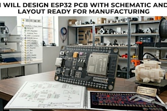 design esp32 pcb with schematic and layout ready for manufacturing