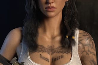 model 3d realistic character, daz3d, 3d game character, 3d metahuman model