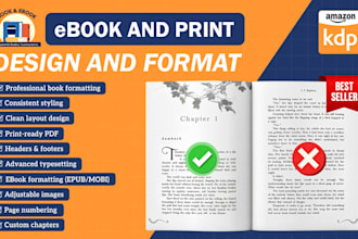 do  book formatting, kdp ebook design and uploading