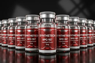 product label 3d mockup for peptide vial label bottle sarms peptide label design