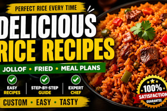 create delicious rice recipes, jollof fried rice and meal plans