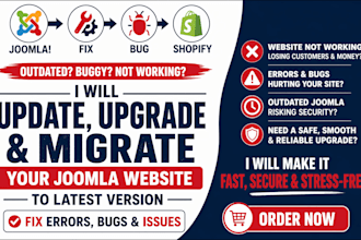 update upgrade migrate joomla website to latest version fix errors bugs issues