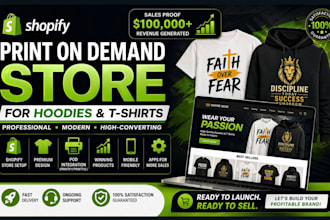 set up a shopify print on demand store for hoodies and t shirts
