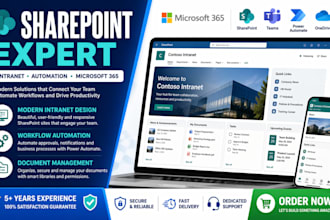 build sharepoint online intranet and power automate workflows in microsoft 365