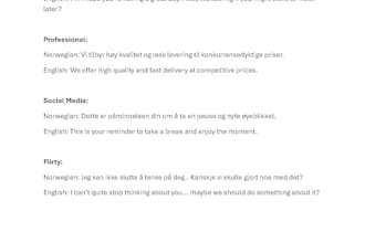 manually translate norwegian to english and english to norwegian