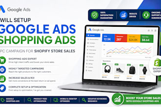 setup google ads marketing shopping ads ppc campaign for shopify store sales