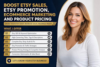 boost etsy sales, etsy promotion, ecommerce marketing and product pricing