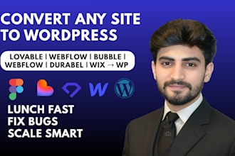 convert lovable webflow wix website to wordpress, responsive and SEO friendly