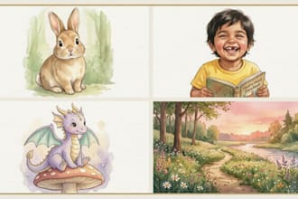 children storybook illustration, watercolor children storybook illustration