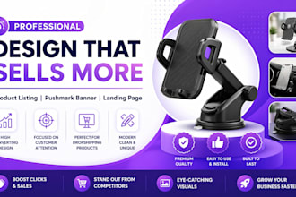 tradewheel dropshipping product listing pushmark banner design landing page