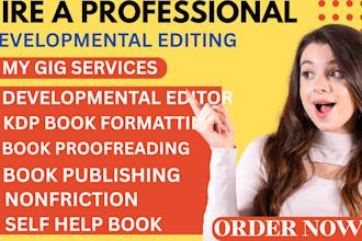 do developmental book edit, paperback formatting se on amazon kdp