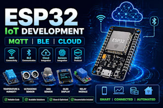 develop esp32 arduino iot project with mqtt, ble, sensors and cloud integration