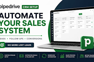 set up complete pipedrive CRM automation system for sales and retention