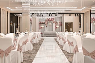 reinvent 3d wedding venue,banquet hall,biophilic layout,guest lodge,d5 rendering