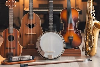 record ukulele mandolin violin fiddle harmonica saxophone banjo for your track