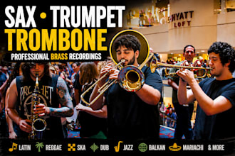record sax trumpet trombone for latin reggae ska dub salsa jazz balkan mariachi