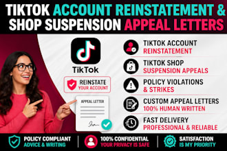 do tiktok reinstatement suspension violation tiktok shop appeal letter