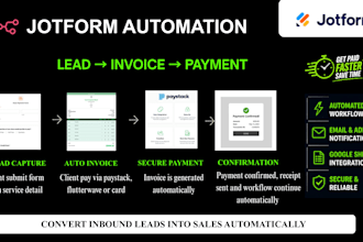 build jotform automation for lead capture invoice and payment system