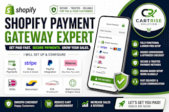 install shopify payment, klarna, p24, stripe, ideal, paypal, bancontact gateway