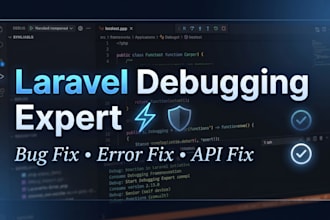 debug and fix laravel errors, bugs, and API issues fast