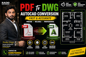 convert pdf to autocad dwg file professionally  accurately