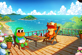 make pixel art scene or background