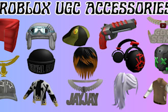 design premium roblox ugc accessories, chain, hair, in blender with pro render