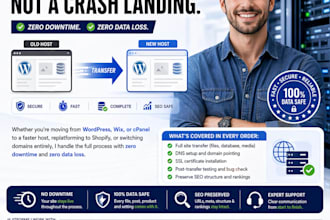 migrate wordpress wix cpanel  website without downtime to shopify store transfer