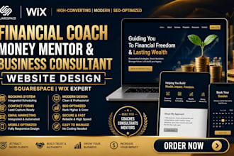 squarespace wix financial coach money mentor business consultant website design