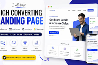 design high converting landing page in unbounce clickfunnels wordpress