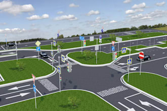 recreate urban intersection lane,street design, road safety,smart city,crosswalk