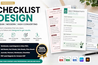 design professional checklists, workbooks and pdfs