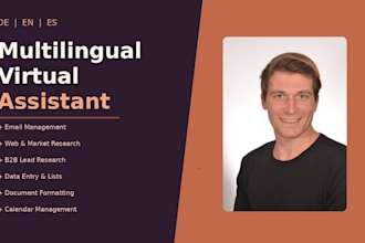 be your virtual assistant in german, english, and spanish