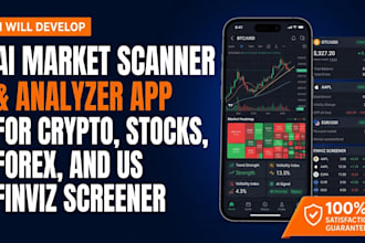 build ai market scanner analyzer app crypto stock forex finviz screener for US
