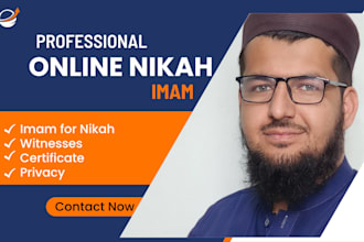 officiate sharia compliant nikah and provide certificate, witnesses