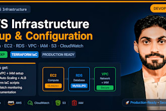 set up and configure AWS infrastructure with ec2, rds, and vpc