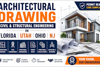 architectural drawing civil and structural engineering in florida utah ohio nj