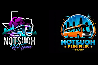 design superb modern bus logo with express delivery